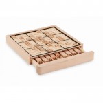 Tavola da sudoku in legno con tessere dei numeri color legno