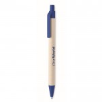Penna ecologica con clip e punta colorata color blu vista principale