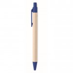 Penna ecologica con clip e punta colorata color blu terza vista