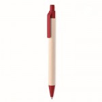 Penna ecologica con clip e punta colorata color rosso