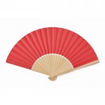 Colorato ventaglio in bambù e carta color rosso