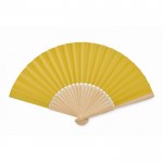 Colorato ventaglio in bambù e carta color giallo