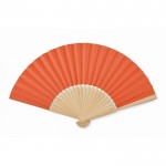 Colorato ventaglio in bambù e carta color arancione