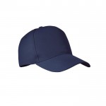 Cappellino da baseball a 5 pannelli in poliestere color blu