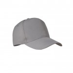 Cappellino da baseball a 5 pannelli in poliestere color grigio