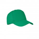 Cappellino da baseball a 5 pannelli in poliestere color verde