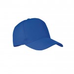 Cappellino da baseball a 5 pannelli in poliestere color blu reale