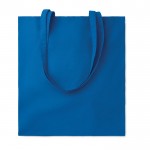 Shopper in cotone biologico con manici lunghi color blu reale