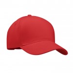 Cappello in twill pesante spazzolato di cotone color rosso