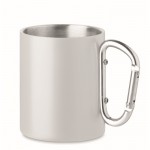 Mug in metallo con manico a moschettone color bianco