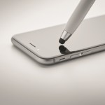 Penna touchscreen a inchiostro blu e kit per pulire auricolari color bianco sesta vista fotografica
