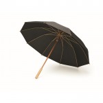 Ombrello antivento con tela in pongee RPET e struttura in bambù Ø104 color nero
