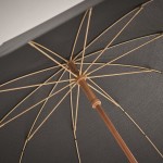 Ombrello antivento con tela in pongee RPET e struttura in bambù color nero terza vista fotografica
