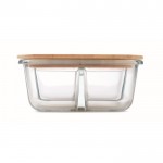 Porta pranzo in vetro da 800 ml con 3 scomparti e coperchio in bambù color transparente ottava vista
