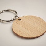 Portachiavi promozionale in bambù rotondo Ø 4 cm e spesso 0,2cm color legno terza vista fotografica