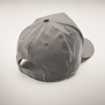 Cappello da baseball 5 pannelli in poliestere 190T riflettente color argento terza vista fotografica