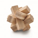 Rompicapo promozionale in bambù che ricorda una stella color legno