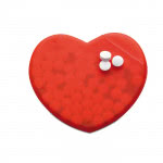 Caramelle promozionali in scatola a forma di cuore colore rosso per impresa