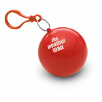 Impermeabile pubblicitario in palla di plastica colore rosso impresso