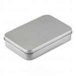Mazzo di carte in scatola di metallo personalizzata colore argento opaco