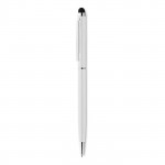 Penna sottile con  punta touch colore bianco per impresa