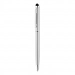 Penna sottile con  punta touch colore argento opaco per impresa