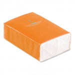 Pacchetto di fazzoletti personalizzati colore arancione per pubblicità