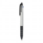 Penna 3 colori personalizzata colore argentato per pubblicità