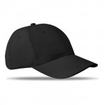 Cappellino corporate con 6 sezioni colore nero