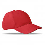 Cappellino corporate con 6 sezioni colore rosso