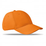 Cappellino corporate con 6 sezioni colore arancione