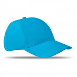 Cappellino corporate con 6 sezioni colore turchese