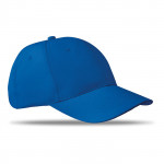 Cappellino corporate con 6 sezioni colore blu mare