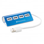 Hub USB pubblicitario da 4 porte colore azzurro originale