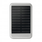 Power bank promozionale solare 4000 mAh colore argento opaco per pubblicità