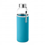 Bottiglia d'acqua personalizzata con custodia colore turchese