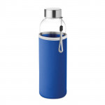 Bottiglia d'acqua personalizzata con custodia colore blu mare