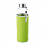 Bottiglia d'acqua personalizzata con custodia colore lime