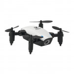Drone pieghevole wireless color bianco quarta vista con logo