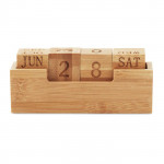 Calendario da tavola di legno color legno per eventi
