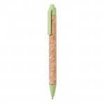 Penna promozionale in sughero color verde per pubblicità