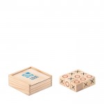 Gioco del tris  in cubi di legno  vista area di stampa
