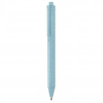 Penna ecologica con meccanismo a scatto color azzurro per pubblicità
