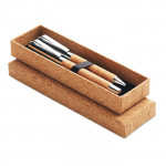 Roller e biro personalizzate in sughero color legno