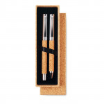 Roller e biro personalizzate in sughero color legno per pubblicità