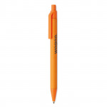 biro personalizzate ecologiche color arancione quarta vista con logo