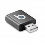 Proteggi porta USB personalizzato color nero quarta vista con logo
