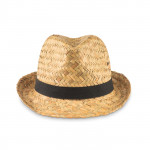 cappelli di paglia personalizzati con logo color nero seconda vista