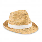 cappelli di paglia personalizzati con logo color bianco