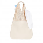 borse da spiaggia personalizzabili di cotone color beige terza vista